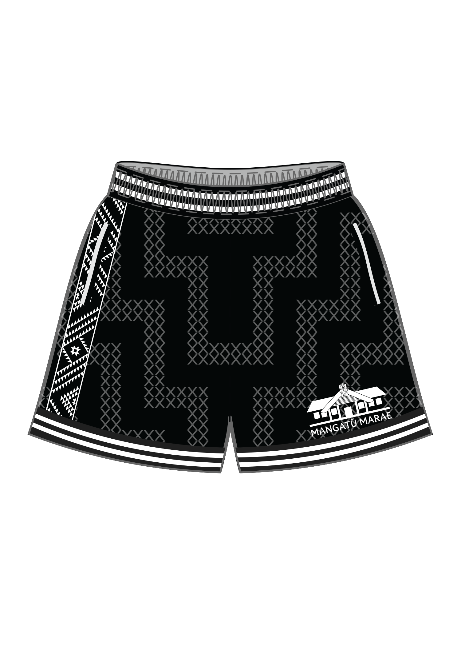 Mangatū Marae - Pandemic Shorts (Black)