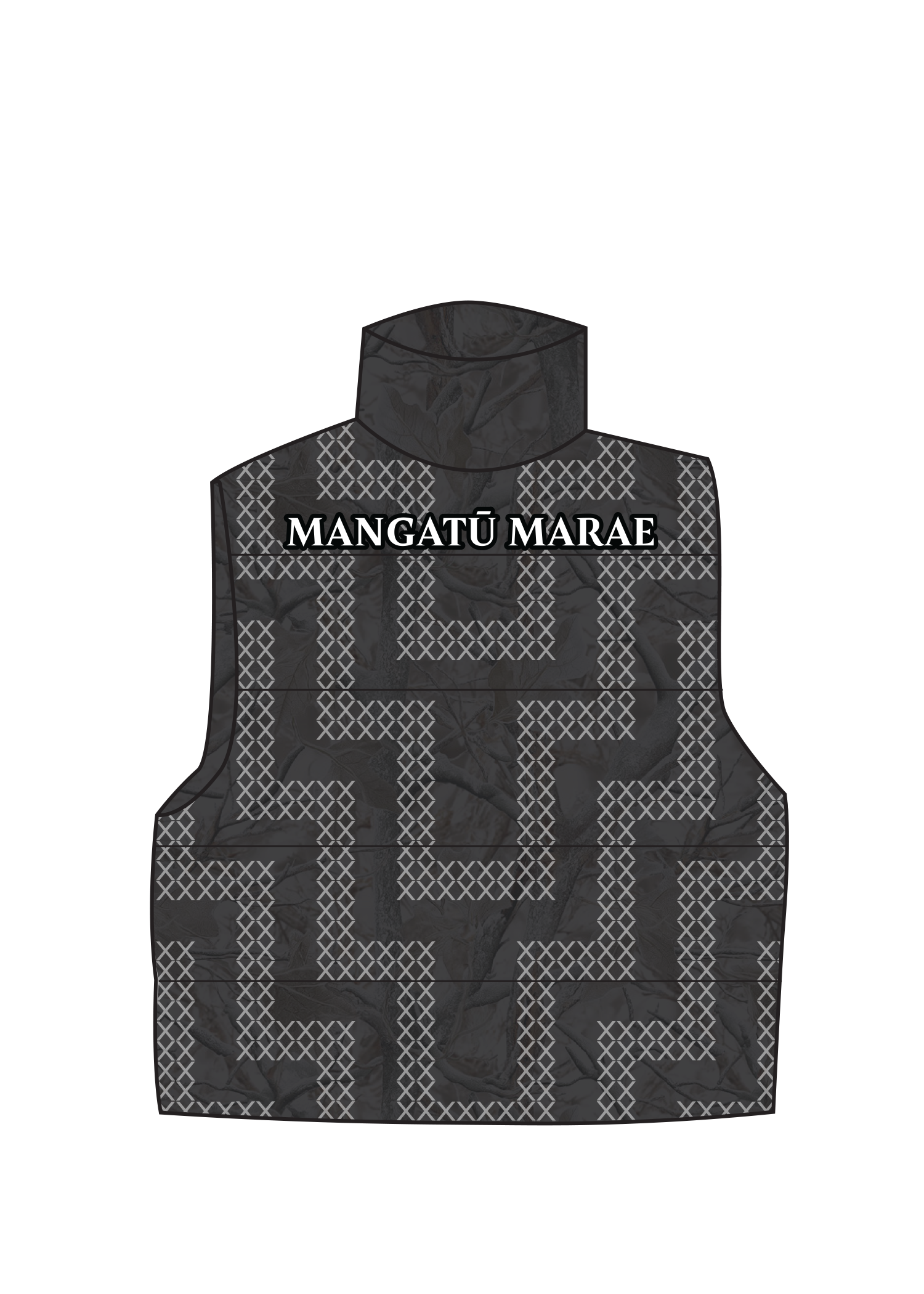 Mangatū Marae - Puffer Vest (Grey)