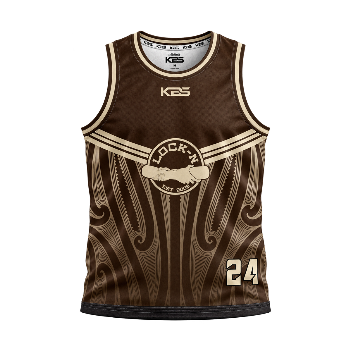 Lock-N - Sublimated Basketball Singlet (Brown)