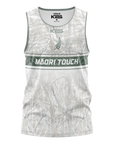 Māori Touch NZ N-Line Singlet - White Bush Camo