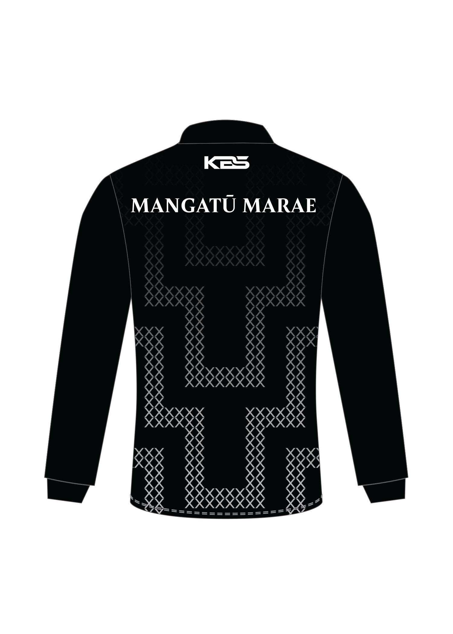 Mangatū Marae - Long Sleeve Polo (Black)