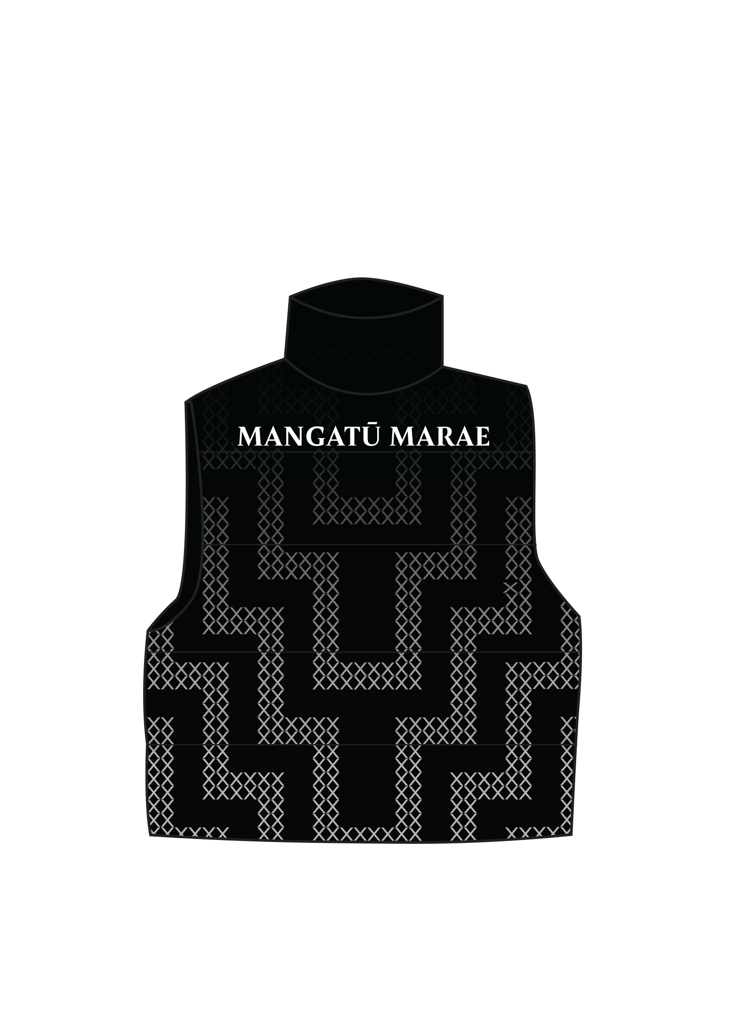 Mangatū Marae - Puffer Vest (Black)