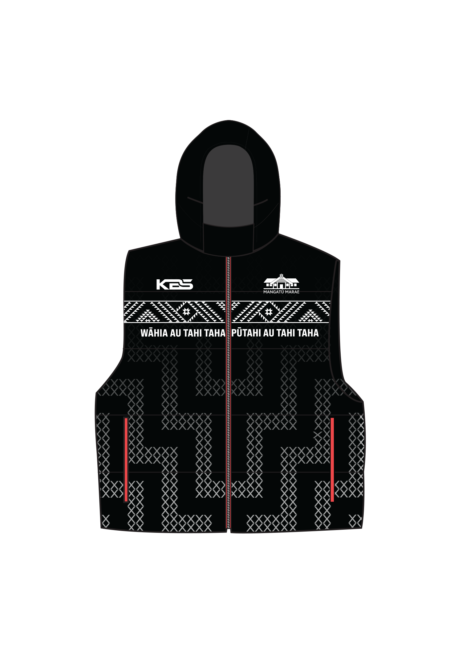 Mangatū Marae - Puffer Vest (Black)